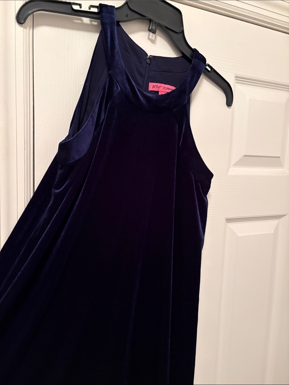 Betsey Johnson Navy Velvet Halter Dress